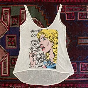 Chaser ‘Cough’ Stoner Retro Pop Art Tank, S 😙💨